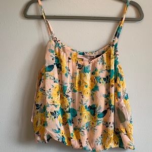 NWT Forever21 contemporary floral cropped tank | S